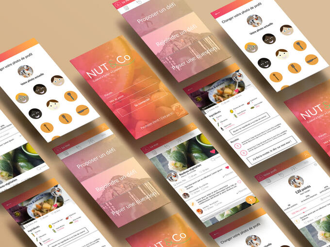 Création des interfaces UI de l'application "Nut&Co"